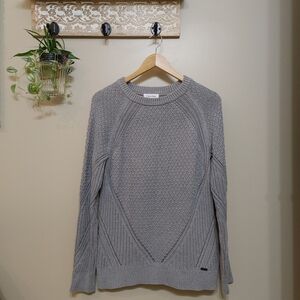 ⭐️Calvin Klein Knit Sweater Grey Intricate Pattern 60% Cotton Women’s Size XS